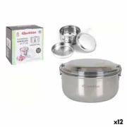 Lancheira Redonda com Tampa Quttin Aço inoxidável Aço 17 cm (12 Unidades) (Ø 17 cm) A Preço de Revenda - nacloset