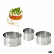 Molde para empratar Quttin Prateado Aço inoxidável 12 Unidades (3 Peças) Cozinha | Gourmet - nacloset