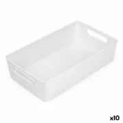 Cesta Multiusos Confortime Branco 38 x 22 x 9,5 cm (10 Unidades) A Preço de Revenda - nacloset