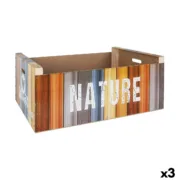 Caixa de Armazenagem Confortime Nature Madeira Multicolor 58 x 39 x 21 cm (3 Unidades) A Preço de Revenda - nacloset