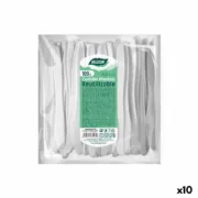 Conjunto de Facas Algon Reutilizável Branco 10 Unidades 19,6 cm Conjuntos de Facas - nacloset