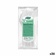 Conjunto de Garfos Algon Reutilizável Branco 36 Unidades 18 cm Cozinha | Gourmet - nacloset
