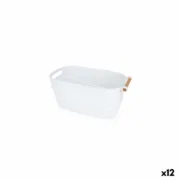 Cesta Multiusos Confortime Branco Madeira Plástico 27 x 14,5 x 12 cm Com pegas (12 Unidades) A Preço de Revenda - nacloset