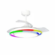 Ventilador de Teto CristalRecord ANTILA MINI RGB WH RETRAC Branco Ar condicionado e ventiladores - nacloset