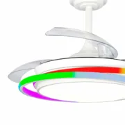 Ventilador de Teto CristalRecord ANTILA MINI RGB WH RETRAC Branco Ar condicionado e ventiladores - nacloset 2