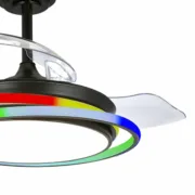 Ventilador de Teto CristalRecord ANTILA MINI RGB BK RETRAC Preto Ar condicionado e ventiladores - nacloset 2