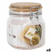 Bote Borgonovo 750 ml Hermético Bambu 10 x 10 x 13 cm (6 Unidades) A Preço de Revenda - nacloset