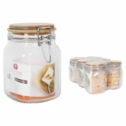 Frasco Borgonovo Primizie Fecho hermético Bambu 1L 10,5 x 10,5 x 15,5 cm (6 Unidades) A Preço de Revenda - nacloset 2