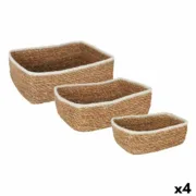 Conjunto de Cestas Privilege   3 Peças vime Retangular (3 Peças) (4 Unidades) A Preço de Revenda - nacloset