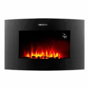 Chaminé Elétrica Decorativa de Parede Cecotec Ready Warm 3550 Curved Flames Connected Preto 1000 – 2000 W Casa | Jardim - nacloset