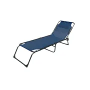 Marbueno Cadeira de Jardim e Piscina Dobrável de Aço Com Almofada Azul 190X58X27 cm 10003 Casa | Jardim - nacloset
