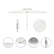 Parasol Marbueno Branco Poliéster Aço Ø 270 cm Casa | Jardim - nacloset 2