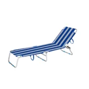 Marbueno Espreguiçadeira Dobrável Alumínio Listras Azuis e Brancas Praia e Piscina 187X58X24 cm 10364 Casa | Jardim - nacloset