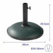 Base Sombrilla Redonda Marbueno 36×29,5 cm 11KG Verde Jardim, Piscina, Terraço Casa | Jardim - nacloset 2