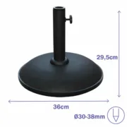 Base Sombrilla Redonda Marbueno 36×29,5 cm 11KG Preto Jardim, Piscina, Terraço 10444 Casa | Jardim - nacloset 2