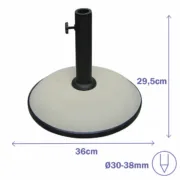 Base Sombrilla Redonda Marbueno 36×29,5 cm 11KG Branco Jardim, Piscina, Terraço Casa | Jardim - nacloset 2