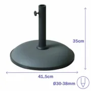 Base Sombrilla Redonda Marbueno 41,5×35 cm 15KG Cinza Jardim, Piscina e Terraço Casa | Jardim - nacloset 2