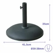 Base Sombrilla Redonda Marbueno 41,5×35 cm 15KG Preto Jardim, Piscina, Terraço Casa | Jardim - nacloset 2