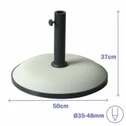 Marbueno Base Sombrilla Redonda 50×37 cm 25KG Branco Jardim, Piscina, Terraço 10453 Casa | Jardim - nacloset 2