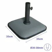 Base Sombrilla Cuadrada Marbueno 35x35x5,2 cm 11KG Cinza Jardim, Piscina, Terraço Casa | Jardim - nacloset 2