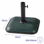 Marbueno Base Sombrilla Cuadrada 35X35X5,2 cm 11KG Verde Jardim, Piscina, Terraço Casa | Jardim - nacloset 2