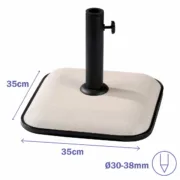 Base Sombrilla Cuadrada Marbueno 35x35x5,2 cm 11KG Branco Jardim, Piscina, Terraço Casa | Jardim - nacloset 2