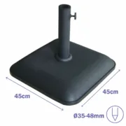 Base Sombrilla Cuadrada Marbueno 45x45x7,3 cm 25KG Preto Jardim, Piscina, Terraço Casa | Jardim - nacloset 2