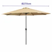 Marbueno Sombrinha Aço 8 Varas D270 cm Poliéster Marrom Jardim, Piscina, Terraço Casa | Jardim - nacloset 2