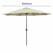 Marbueno Sombrinha Aço 8 Varas D300 cm Poliéster Bege Jardim, Piscina e Terraço Casa | Jardim - nacloset 2