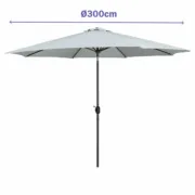 Marbueno Sombrinha Aço 8 Varas D300 cm Poliéster Branco Jardim, Piscina, Terraço Casa | Jardim - nacloset 2