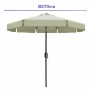 Marbueno Sombrinha Aço 8 Varas D270 cm Poliéster Bege Jardim, Piscina, Terraço Casa | Jardim - nacloset 2