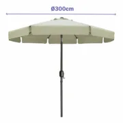 Marbueno Sombrinha Aço 8 Varas D300 cm Poliéster Bege Jardim, Piscina e Terraço Casa | Jardim - nacloset 2
