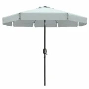 Marbueno Sombrinha Aço 8 Varas D300 cm Poliéster Branco Jardim, Piscina, Terraço Casa | Jardim - nacloset