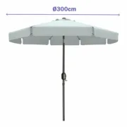 Marbueno Sombrinha Aço 8 Varas D300 cm Poliéster Branco Jardim, Piscina, Terraço Casa | Jardim - nacloset 2