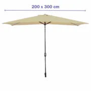Marbueno Sombrinha Aço 8 Varas 200×300 cm Poliéster Castanho Jardim, Piscina, Terraço Casa | Jardim - nacloset 2