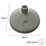 Base Sombrilla Redonda Marbueno Plástico 38x38x14 cm 10L Branco Jardim, Piscina 10502 Casa | Jardim - nacloset 2