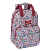 Mochila Escolar Nait Nait Flores coimbra burdeos Castanho-avermelhado 20 x 28 x 8 cm Jogos | Disfarces - nacloset