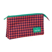 Estojo Nait Nait Pata de gallo coral Coral 22 x 12 x 3 cm Estojos - nacloset
