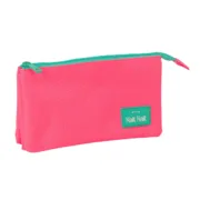 Estojo Triplo Nait Nait Rosa fluor Cor de Rosa 22 x 12 x 3 cm Estojo 3 Compartimentos - nacloset