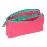 Estojo Triplo Nait Nait Rosa fluor Cor de Rosa 22 x 12 x 3 cm Estojo 3 Compartimentos - nacloset 2
