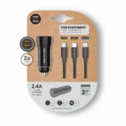 Carregador de Auto USB Universal + Cabo Tech One Tech TEC2810 Duplo USB x 2 Carregadores USB para o Carro - nacloset