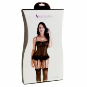 Espartilho S Pleasures Preto (Tamanho único) Babydolls e bodies - nacloset