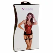 Espartilho S Pleasures Vermelho/Preto (Tamanho único) Babydolls e bodies - nacloset