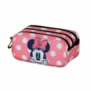 Estojo Triplo Minnie Mouse Karactermania Cor de Rosa Estojo 3 Compartimentos - nacloset