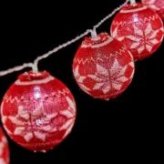 Grinalda de Esferas LED 2 m Ø 6 cm Vermelho Branco Casa | Jardim - nacloset
