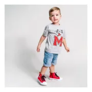 Camisola de Manga Curta Mickey Mouse Cinzento Moda | Acessórios - nacloset 2