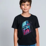 Camisola de Manga Curta Infantil The Mandalorian Preto Moda | Acessórios - nacloset 2
