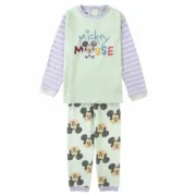 Pijama Infantil Mickey Mouse Cor de Rosa Verde Cinzento Bebés e Crianças - nacloset