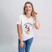 Camisola de Manga Curta Mulher Mickey Mouse Branco Moda | Acessórios - nacloset 2