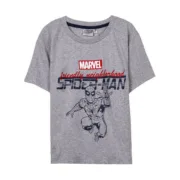 Camisola de Manga Curta Spider-Man Cinzento Infantil Moda | Acessórios - nacloset